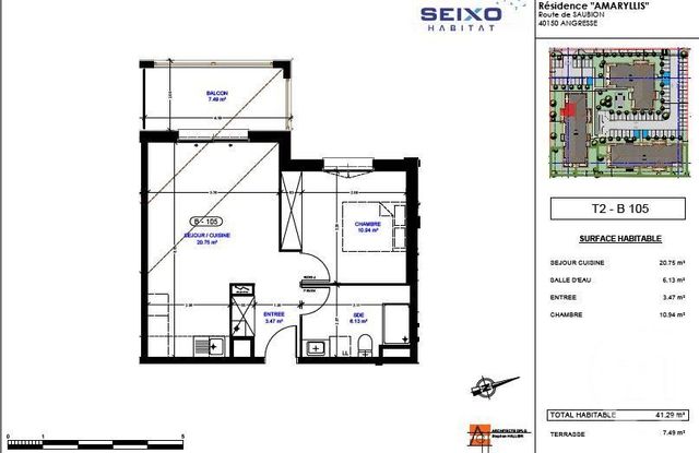 Appartement T2 à louer ANGRESSE